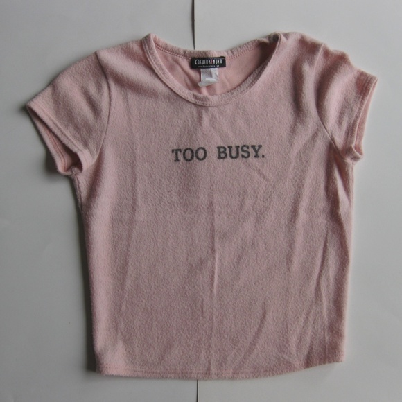 Fashion Nova Tops - Fashion Nova "TOO BUSY." soft pink crop top